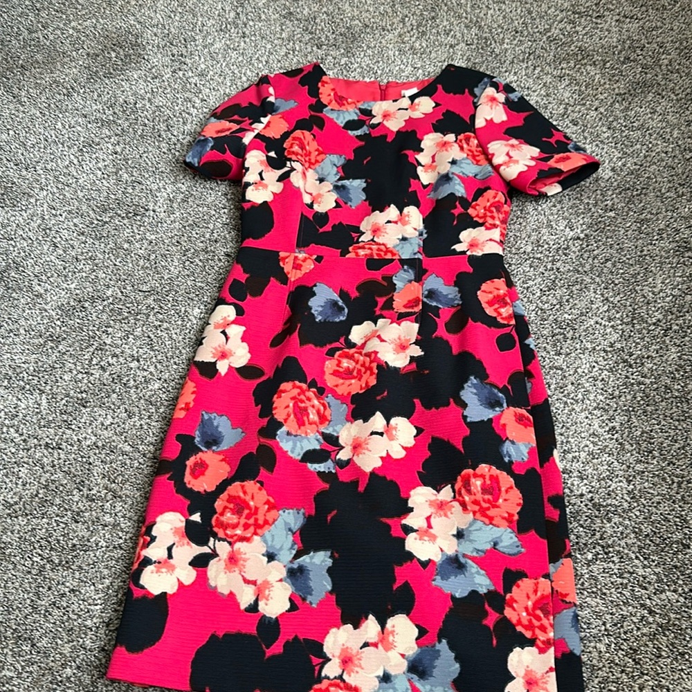 J. crew pink flowered sheath dress